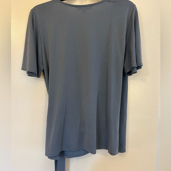 Lulus XL Blue/grey Wrap Front Shirt - Picture 3 of 3